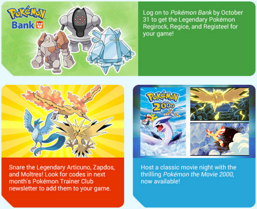 Articuno, Zapdos, and Moltres Coming in Next Months Pokemon Trainer Club  Newsletter